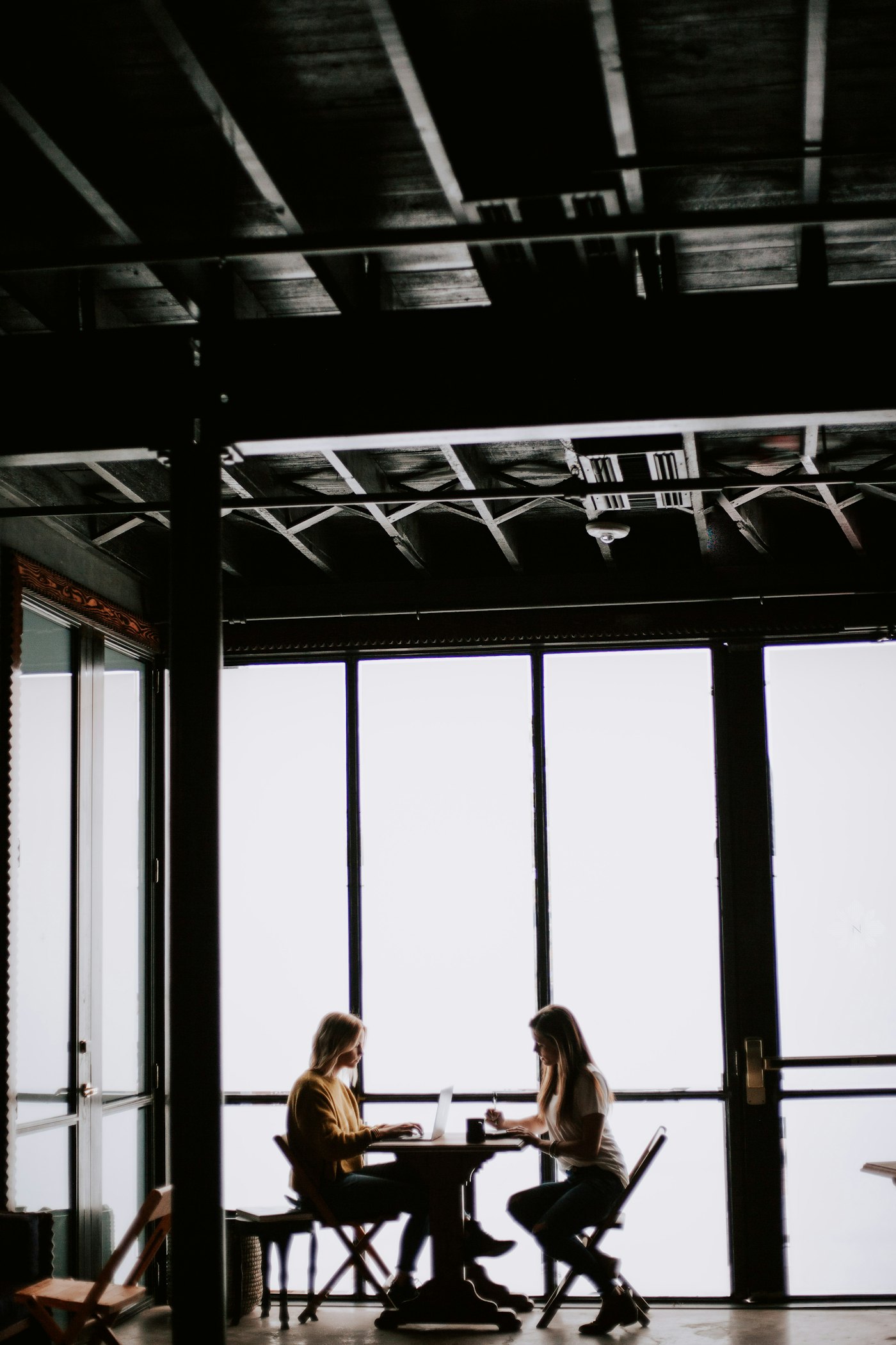 Two people in conversation