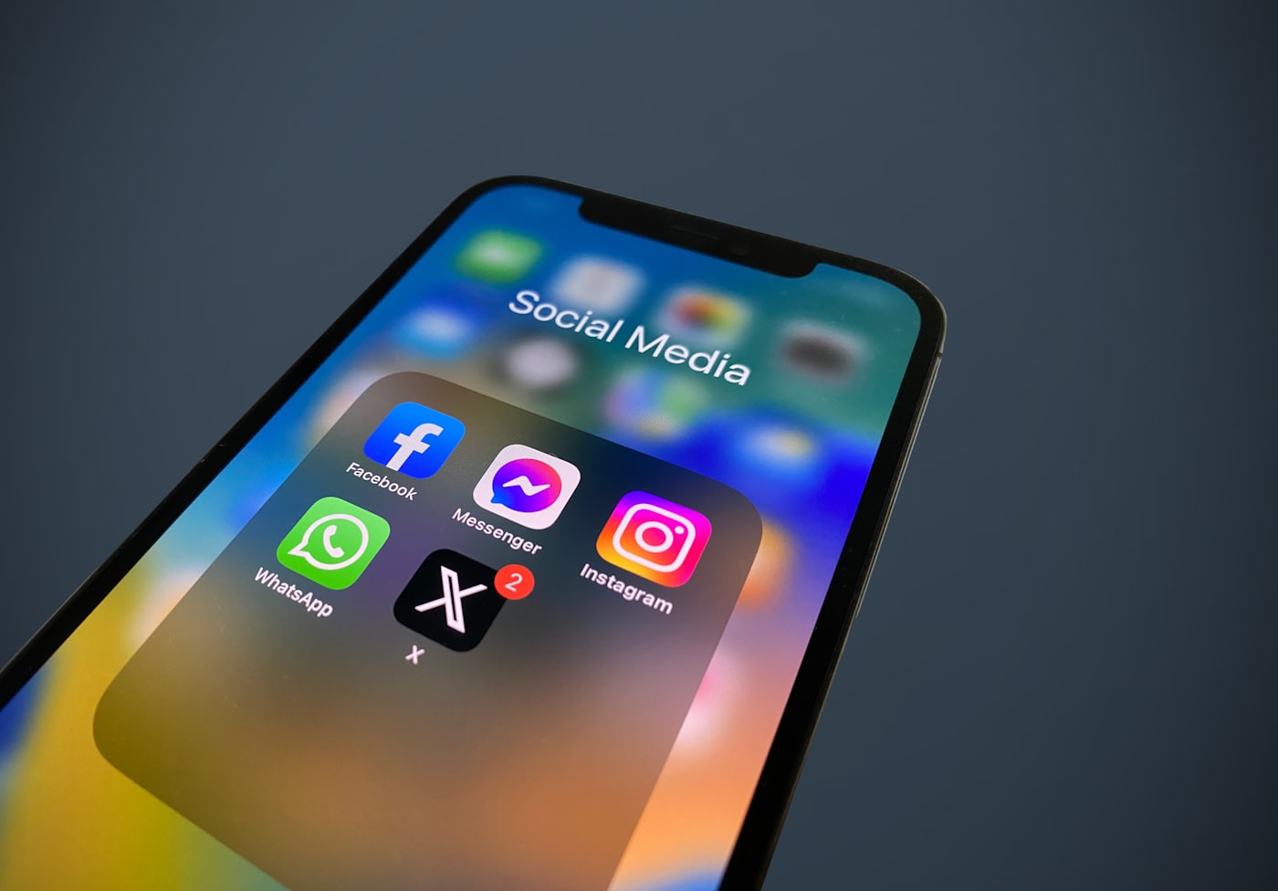 A phone screen showing social media app icons